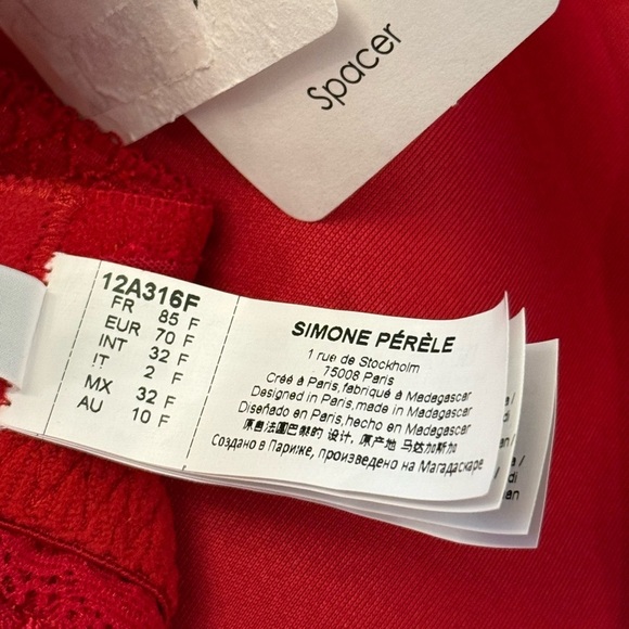 SIMONE PERELE Caresse 3D Plunge Bra Tango Red NEW - Picture 11 of 13